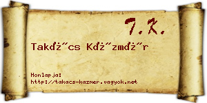 Takács Kázmér névjegykártya